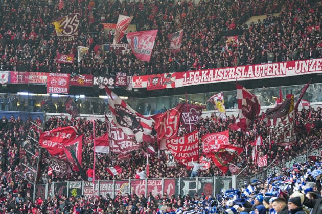Germany Soccer 2 Bundesliga, Season 2025 26, Matchday 19 FC Schalke 04 vs 1 FC Kaiserslautern, 25 01 2026, Veltins Arena Gelsenkirchen, North Rhine-Westphalia Fans 1 FC Kaiserslautern Copyright: xLeonxFrickx