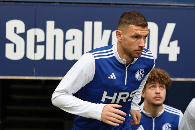 Edin Dzeko FC Schalke 04 at the match of the 2 Bundesliga season 2025 26 FC Schalke 04 1 FC Kaiserslautern Copyright Thomas Pakusch