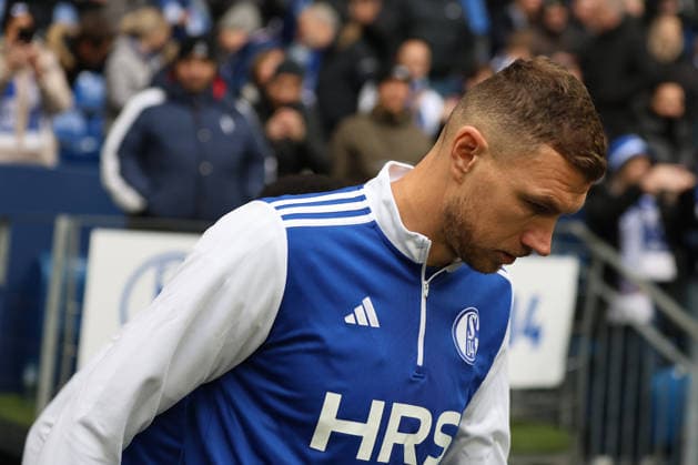 Edin Dzeko FC Schalke 04 at the match of the 2 Bundesliga season 2025 26 FC Schalke 04 1 FC Kaiserslautern Copyright Thomas Pakusch