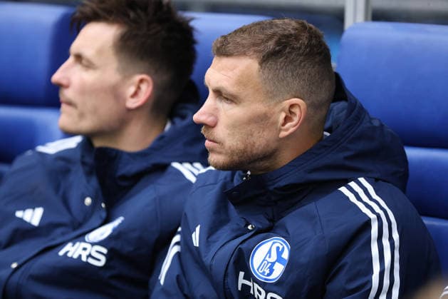 Edin Dzeko FC Schalke 04 at the match of the 2 Bundesliga season 2025 26 FC Schalke 04 1 FC Kaiserslautern Copyright Thomas Pakusch