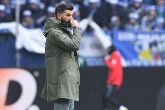Soccer 2 Bundesliga 19 Matchday FC Schalke 04 1 FC Kaiserslautern on 25 01 2026 at the Veltins Arena in Gelsenkirchen Miron Muslic Coach Head Coach Schalke DFL regulations prohibit any use of photographs as image sequences and or quasi video xRx