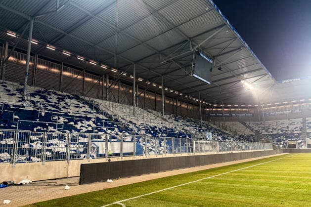 Blick in den Fanblock vom 1. FC Magdeburg nach dem Spiel mit den Resten der Choreo - 2. Fußball Bundesliga Saison 2025-2026 Punktspiel 1. FC Magdeburg vs. SG Dynamo Dresden in der Avnet Arena in Magdeburg - Fußball,Mann,Männer,Deutschland,24.01.2026 *** View into the fan block of 1 FC Magdeburg after the match with the remains of the choreo 2 Soccer Bundesliga season 2025 2026 point match 1 FC Magdeburg vs SG Dynamo Dresden in the Avnet Arena in Magdeburg Soccer,Man,Men,Germany,24 01 2026