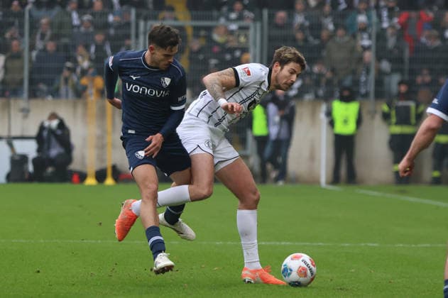 25 01 2026, Football, Men, 2 Bundesliga, Season 2025 2026, SV 07 Elversberg VfL Bochum 1848, Maximilian Rohr SV 07 Elversberg , Kjell Arik Wätjen VfL Bochum 1848 Elversberg Ursapharm Arena an der Kaiserlinde Saarland Germany DEU Copyright: xSebastianxBachx