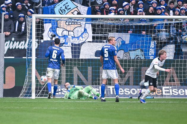 25 01 2026, Football, 2 Bundesliga, Season 2025 2026, Matchday 19, FC Schalke 04 1 FC Kaiserslautern, Ivan Prtajin 1 FC Kaiserslautern scores the goal to 0 1, xRHR PHOTO YYx Copyright: KROEGER RHR-FOTOx RHR-FOTO YY