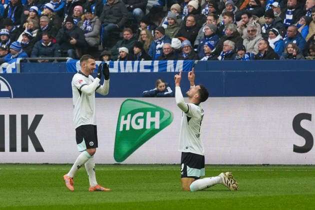 Germany Soccer 2 Bundesliga, Season 2025 26, Matchday 19 FC Schalke 04 vs 1 FC Kaiserslautern, 25 01 2026, Veltins Arena Gelsenkirchen, North Rhine-Westphalia Cheering goal celebration Emotions about the goal to 1 0 by Ivan Prtajin 1 FC Kaiserslautern, 9 Copyright: xLeonxFrickx