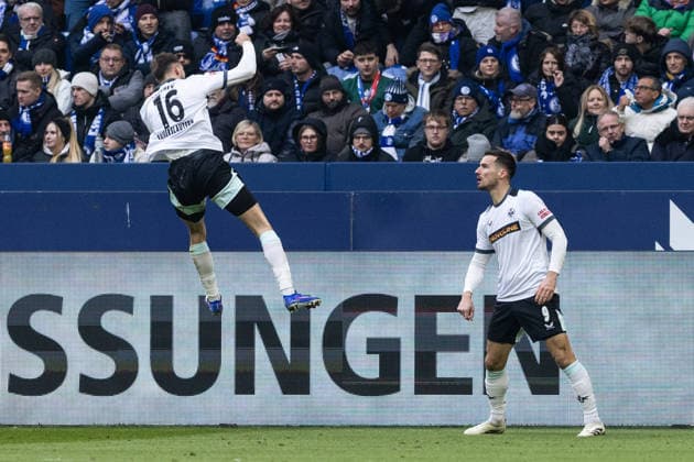 2 Soccer Bundesliga FC Schalke 04 1 FC Kaiserslautern 25 01 2026 1 FC Kaiserslautern celebrates the goal, 0 1 by Ivan Prtajin 1 FC Kaiserslautern, 9 2 Soccer Bundesliga FC Schalke 04 1 FC Kaiserslautern Veltins Arena, Gelsenkirchen 25 01 2026 DFL regulations prohibit any use of photographs as image sequences and or quasi video Copyright: xBEAUTIFULxSPORTS Buriakovx