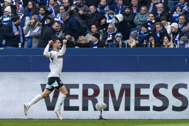 2 Soccer Bundesliga FC Schalke 04 1 FC Kaiserslautern 25 01 2026 1 FC Kaiserslautern celebrates the goal, 0 1 by Ivan Prtajin 1 FC Kaiserslautern, 9 2 Soccer Bundesliga FC Schalke 04 1 FC Kaiserslautern Veltins Arena, Gelsenkirchen 25 01 2026 DFL regulations prohibit any use of photographs as image sequences and or quasi video Copyright: xBEAUTIFULxSPORTS Buriakovx