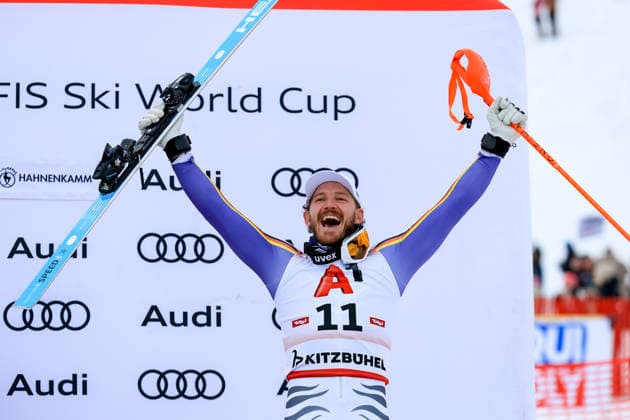 ALPINE SKIING - FIS WC Kitzbuehel KITZBUEHEL,AUSTRIA,25.JAN.26 - ALPINE SKIING - FIS World Cup, Hahnenkamm-race, slalom, men. Image shows the rejoicing of Linus Strasser (GER).  GEPAxpictures xMarioxBuehner-Wei