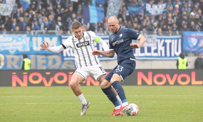 25 01 2026, Football, Men, 2 Bundesliga, Season 2025 2026, SV 07 Elversberg VfL Bochum 1848, Lukas Pinckert SV 07 Elversberg Philipp Hofmann VfL Bochum 1848 Elversberg Ursapharm Arena an der Kaiserlinde Saarland Germany DEU Copyright: xSebastianxBachx