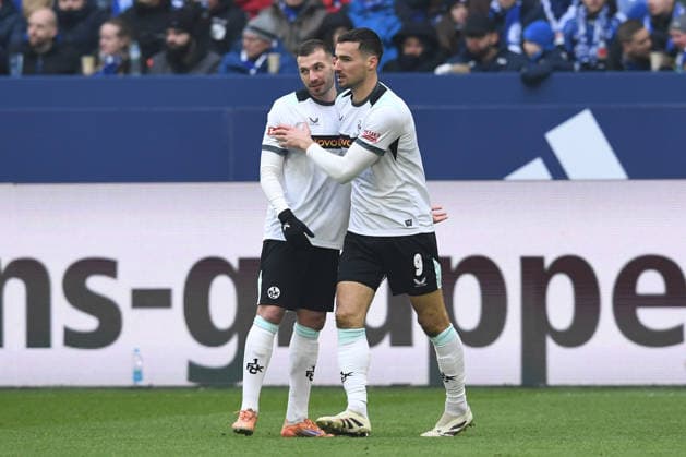 Soccer 2 Bundesliga 19 Matchday FC Schalke 04 1 FC Kaiserslautern on 25 01 2026 at the Veltins Arena in Gelsenkirchen Goal celebration to 0 1 by Ivan Prtajin Kaiserslautern DFL regulations prohibit any use of photographs as image sequences and or quasi video xRx