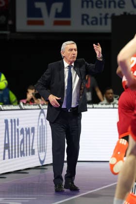 Svetislav Pesic FC Bayern Basketball, Head Coach gestures, GER, FC Bayern Basketball vs Fitness First Wuerzburg Baskets, Basketball, easycredit Basketball Bundesliga, Matchday 17, Season 2025 2026, 25 01 2026, GER, FC Bayern Basketball vs Fitness First Wuerzburg Baskets, Basketball, easycredit Basketball Bundesliga, Matchday 17, Season 2025 2026, 25 01 2026 Munich Copyright: xEibner-Pressefoto JennixMaulx EP_JML