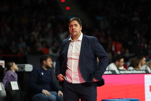 Sasa Filipovski Fitness First Wuerzburg Baskets, Head Coach , GER, FC Bayern Basketball vs Fitness First Wuerzburg Baskets, Basketball, easycredit Basketball Bundesliga, Matchday 17, Season 2025 2026, 25 01 2026, GER, FC Bayern Basketball vs Fitness First Wuerzburg Baskets, Basketball, easycredit Basketball Bundesliga, Matchday 17, Season 2025 2026, 25 01 2026 Munich Copyright: xEibner-Pressefoto JennixMaulx EP_JML