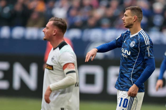 Edin Dzeko FC Schalke 04 at the match of the 2 Bundesliga season 2025 26 FC Schalke 04 1 FC Kaiserslautern Copyright Thomas Pakusch