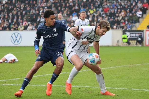 25 01 2026, Football, Men, 2 Bundesliga, Season 2025 2026, SV 07 Elversberg VfL Bochum 1848, Maximilian Rohr SV 07 Elversberg , Francis Onyeka VfL Bochum 1848 Elversberg Ursapharm Arena an der Kaiserlinde Saarland Germany DEU Copyright: xSebastianxBachx