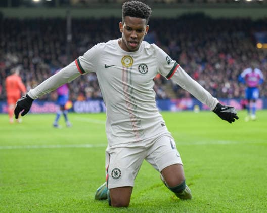 Crystal Palace v Chelsea Premier League Estevao of Chelsea celebrates scoring the first goal for his team during the Premier League match at Selhurst Park, London 25 01 2026 UK Newspapers OUT Copyright: xMalcolmxFellx FIL-22863-0021