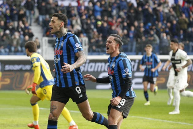 CALCIO - Serie A - Atalanta BC vs Parma Calcio Gianluca Scamacca of Atalanta BC. celebrates after scoring during Atalanta BC vs Parma Calcio, 22Â° Serie A Enilive 2025-26 game at New Balance arena in Bergamo (BG), Italy, on January 25, 2026. Bergamo Italy  Copyright: xIPAxSport ABACAx