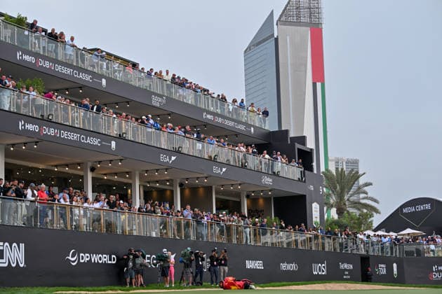Hero Dubai Desert Classic 2026 DUBAI, UNITED ARAB EMIRATES - JANUARY 25: People watch the competition as American golfer Patrick Reed and Spanish golfer David Puig compete during the fourth and final round of the Hero Dubai Desert Classic 2026 at Emirates Golf Club in Dubai, United Arab Emirates on January 25, 2026. Waleed Zein Anadolu Dubai United Arab Emirates. Editorial use only. Please get in touch for any other usage.  Copyright: x2026xAnadoluxWaleedxZeinx