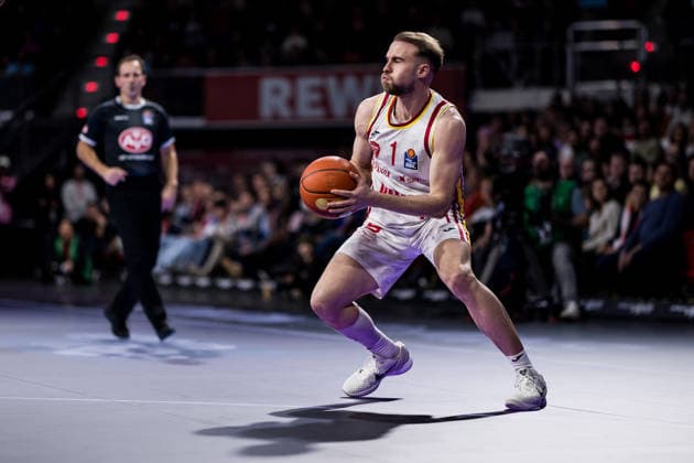 easyCredit Basketball Bundesliga, FC Bayern München Fitness First Würzburg Baskets 25 01 2026 Lukas Herzog Fitness First Würzburg Baskets, 1 on the ball easyCredit Basketball Bundesliga, FC Bayern München Fitness First Würzburg Baskets Munich, BMW Park on 25 01 2026 Copyright: xBEAUTIFULxSPORTS Wunderlx