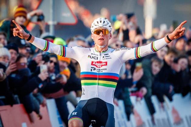 HOOGERHEIDE , 25-01-2026 , UCI Cyclo-cross World Cup Hoogerheide , GP Adrie van der Poel , Men™s Race , Picture shows Mathieu van der Poel wins UCI Cyclo-cross World Cup Hoogerheide  x201073390x Copyright: