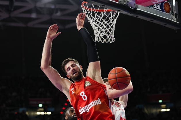 Leon Kratzer FC Bayern Basketball, 08 , GER, FC Bayern Basketball vs Fitness First Wuerzburg Baskets, Basketball, easycredit Basketball Bundesliga, 17 Matchday, Season 2025 2026, 25 01 2026, GER, FC Bayern Basketball vs Fitness First Wuerzburg Baskets, Basketball, easycredit Basketball Bundesliga, 17 Matchday, Season 2025 2026, 25 01 2026 Munich Copyright: xEibner-Pressefoto JennixMaulx EP_JML