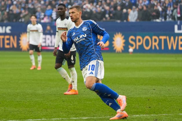 Germany Soccer 2 Bundesliga, Season 2025 26, 19 Matchday FC Schalke 04 vs 1 FC Kaiserslautern, 25 01 2026, Veltins Arena Gelsenkirchen, North Rhine-Westphalia Edin Džeko, Edin Dzeko FC Schalke 04, 10 Copyright: xLeonxFrickx