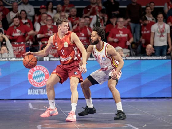 Germany Basketball, Basketball Bundesliga BBL 2025 26, 17 Matchday FC Bayern Basketball vs Fitness First Wuerzburg Baskets BMW Park Muenchen Neno Dimitrijevic FC Bayern Muenchen, 0 Davion Mintz Fitness First Wuerzburg Baskets, 10 Copyright: xChristopherxRupprechtx