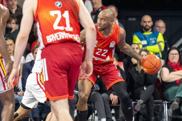Isiaha Mike 22 FC Bayern Basketball , FC Bayern Basketball vs Fitness First Wuerzburg Baskets, BBL, Main Round, 25 01 2026 Munich Bavaria Germany Copyright: xkolbert-press UlrichxGamelx