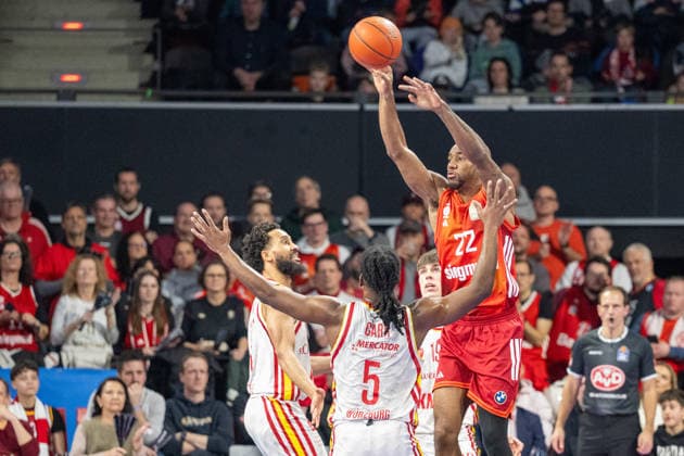 Isiaha Mike 22 FC Bayern Basketball , FC Bayern Basketball vs Fitness First Wuerzburg Baskets, BBL, Main Round, 25 01 2026 Munich Bavaria Germany Copyright: xkolbert-press UlrichxGamelx