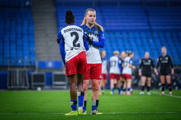 Soccer I Women I Season 2025 2026 I Bundesliga I 15 Matchday I Hamburger SV SGS Essen I 25 01 2026 Magou DoucourÃ 2, Hamburger SV , Svea Stoldt 8, Hamburger SV Hamburg Volksparkstadion Hamburg Germany Copyright: xLobecax xHenningxRohlfsx