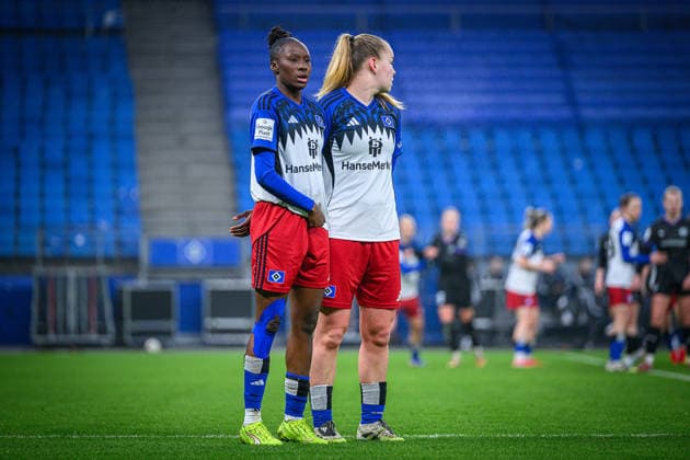 Soccer I Women I Season 2025 2026 I Bundesliga I 15 Matchday I Hamburger SV SGS Essen I 25 01 2026 Magou DoucourÃ 2, Hamburger SV , Svea Stoldt 8, Hamburger SV Hamburg Volksparkstadion Hamburg Germany Copyright: xLobecax xHenningxRohlfsx