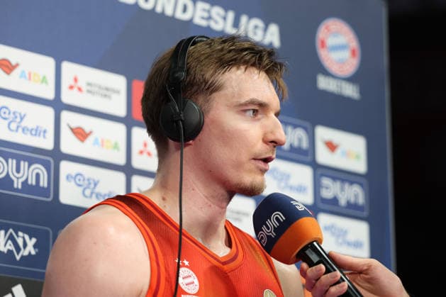 Justuz Hollatz FC Bayern Basketball, 21 at the post-match interview, GER, FC Bayern Basketball vs Fitness First Wuerzburg Baskets, Basketball, easycredit Basketball Bundesliga, Matchday 17, Season 2025 2026, 25 01 2026, GER, FC Bayern Basketball vs Fitness First Wuerzburg Baskets, Basketball, easycredit Basketball Bundesliga, Matchday 17, Season 2025 2026, 25 01 2026 Munich Copyright: xEibner-Pressefoto JennixMaulx EP_JML