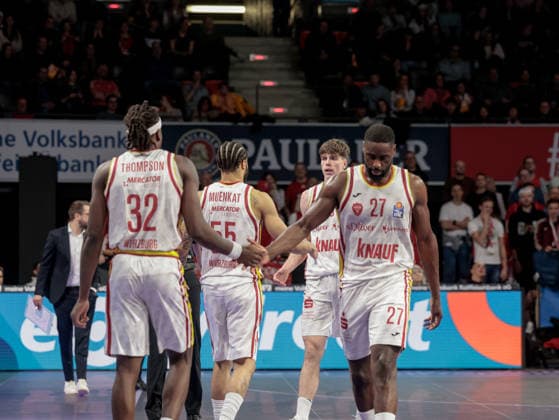 Germany Basketball, Basketball Bundesliga BBL 2025 26, 17 Matchday FC Bayern Basketball vs Fitness First Wuerzburg Baskets BMW Park Munich Charles Thompson Fitness First Wuerzburg Baskets, 32 Eddy Edigin Fitness First Wuerzburg Baskets, 27 David Muenkat Fitness First Wuerzburg Baskets, 55 Copyright: xChristopherxRupprechtx