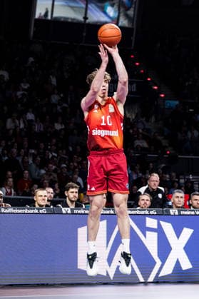 easyCredit Basketball Bundesliga, FC Bayern München Fitness First Würzburg Baskets 25 01 2026 Justinian Jessup FC Bayern München, 10 in the throw, three, three-point throw easyCredit Basketball Bundesliga, FC Bayern München Fitness First Würzburg Baskets Munich, BMW Park on 25 01 2026 Copyright: xBEAUTIFULxSPORTS Wunderlx