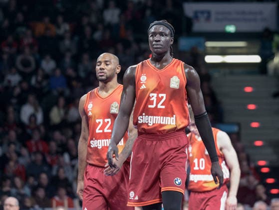 Germany Basketball, Basketball Bundesliga BBL 2025 26, 17 Matchday FC Bayern Basketball vs Fitness First Wuerzburg Baskets BMW Park Muenchen Wenyen Gabriel FC Bayern Muenchen, 32 Isiaha Mike FC Bayern Muenchen, 22 Copyright: xChristopherxRupprechtx