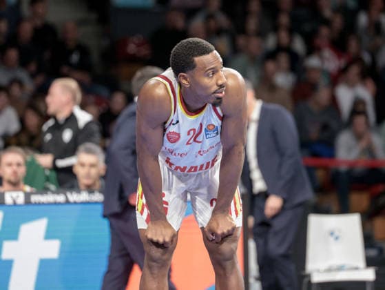 Germany Basketball, Basketball Bundesliga BBL 2025 26, 17 Matchday FC Bayern Basketball vs Fitness First Wuerzburg Baskets BMW Park Muenchen Johnathan Stove Fitness First Wuerzburg Baskets, 22 Copyright: xChristopherxRupprechtx