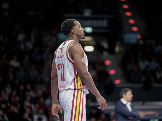 Germany Basketball, Basketball Bundesliga BBL 2025 26, 17 Matchday FC Bayern Basketball vs Fitness First Wuerzburg Baskets BMW Park Muenchen Johnathan Stove Fitness First Wuerzburg Baskets, 22 Copyright: xChristopherxRupprechtx