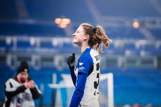 Google Pixel Womens Bundesliga Hamburger SV vs SGS Essen, 25 01 2026 CHEERS, GOAL for 2 1 by Sophie Hillebrand Hamburger SV, 22 Soccer, Google Pixel Womens Bundesliga, 15 Matchday Hamburger SV vs SGS Essen on 25 01 2026 at Volksparkstadion, Hamburg DFB REGULATIONS PROHIBIT ANY USE OF PHOTOGRAPHS AS IMAGE SEQUENCES AND OR QUASI VIDEO Copyright: xBEAUTIFULxSPORTS Tonhäuserx