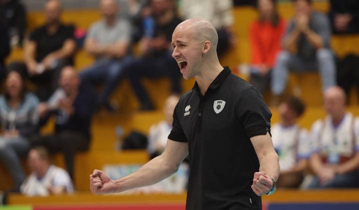 Ludwigsburg , 1 Bundesliga Volleyball Barock Volleys MTV Ludwigsburg vs WWK Volleys Herrsching , Coach Hasse Mattila Barockvolleys