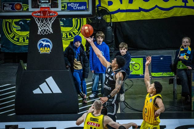 Basketball Berlin 25 01 2026 Season 2025 2026 EasyCredit BBL 1 Bundesliga Men, Men Alba Berlin BMA365 Bamberg Baskets Ibrahim Watson Boye Bamberg, No 02 Ibrahim Watson
