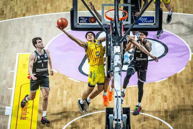 Basketball Berlin 25 01 2026 Season 2025 2026 EasyCredit BBL 1 Bundesliga Men, Men Alba Berlin BMA365 Bamberg Baskets Jack Kayil Alba Berlin, No 07
