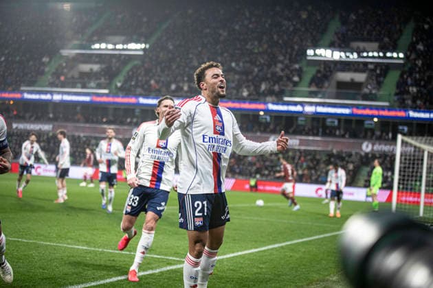 FOOTBALL: Ligue 1 FC Metz vs Olimpique Lyonnais (OL) - 25 01 2026 Stade Saint-Symphorien. Metz - France Joie des joueurs de l equipe de Olimpique de Lyon apres le but de Ruben Kluivert 21  Copyright: xElyxandroxCEGARRAx