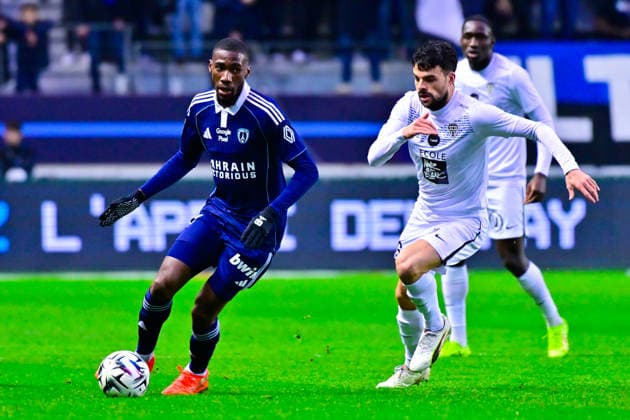 FOOTBALL : Paris FC vs Angers - Ligue 1 - 25 01 2026 Alimami GORY ( 7 - PFC ) and Louis Mouton ( 6 - Angers ) during the Ligue 1 match between Paris FC and Angers SCO at Stade Jean Bouin on January 25, 2026 in Paris, France. ( Photo by Federico Pestellini PsnewZ ) - ParisFrance  Copyright: xFedericoxPestellinix