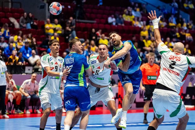 Slovenia v Hungary, EHF EURO 2026, Malmo, Sweden Malmo, Sweden. 25th of January, 2026. Blaz Janc (8) of Slovenia seen during the mens EHF Euro 2026 match between Slovenia and Hungary at Malmo Arena in Malmo. Sweden, Malmo, Malmö Arena  Copyright: xGonzalesxPhoto TobiasxJorgensenx