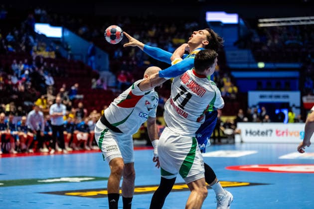 Slovenia v Hungary, EHF EURO 2026, Malmo, Sweden Malmo, Sweden. 25th of January, 2026. Andraz Makuc (24) of Slovenia seen during the mens EHF Euro 2026 match between Slovenia and Hungary at Malmo Arena in Malmo. Sweden, Malmo, Malmö Arena  Copyright: xGonzalesxPhoto TobiasxJorgensenx