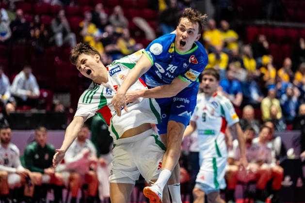 Slovenia v Hungary, EHF EURO 2026, Malmo, Sweden Malmo, Sweden. 25th of January, 2026. Stas Slatinek Jovicic (19) of Slovenia seen during the mens EHF Euro 2026 match between Slovenia and Hungary at Malmo Arena in Malmo. Sweden, Malmo  Copyright: xGonzalesxPhoto TobiasxJorgensenx