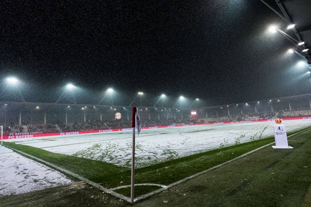 GOOGLE PIXEL Womens Bundesliga FC Bayern Munich RB Leipzig 25 01 2026 Snow covers the pitch at FC Bayern Campus GOOGLE PIXEL Womens Bundesliga, FC Bayern Munich RB Leipzig, Munich, FC Bayern Campus on 25 01 2026 DFB REGULATIONS PROHIBIT ANY USE OF PHOTOGRAPHS AS IMAGE SEQUENCES AND OR QUASI VIDEO Copyright: xBEAUTIFULxSPORTS Wunderlx