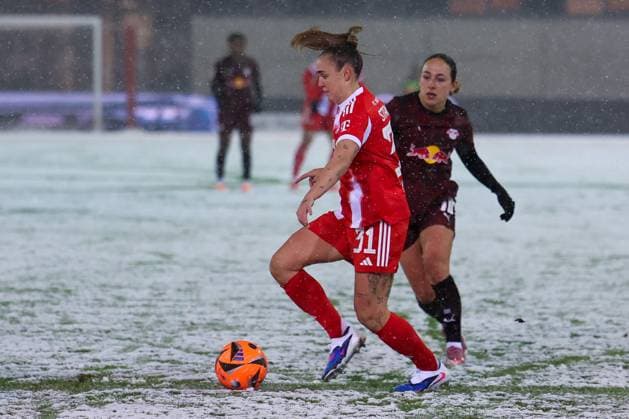 Georgia Stanway 31 FC Bayern Muenchen Women in action, FC Bayern Muenchen Women vs RB Leipzig Women, Football, Women, Google Pixel Bundesliga, Season 2025 2026, 15 Matchday, 25 01 2026 DFB regulations prohibit any use of photographs as image sequences and or quasi video Muenchen Bayern Germany Copyright: xkolbert-press MartinxAgüerax