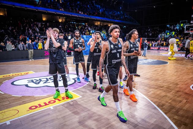 Basketball Berlin 25 01 2026 Season 2025 2026 EasyCredit BBL 1 Bundesliga Men, Men Alba Berlin BMA365 Bamberg Baskets defeated Bamberg