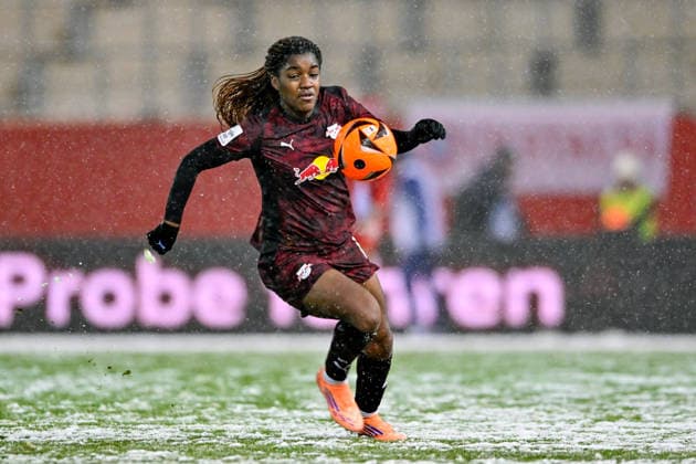Delics Boboy RB Leipzig, 17 on the ball, Crop, Single image, Action, Action, 25 01 2026, Munich Germany , Soccer, Google Pixel Women Bundesliga, FC Bayern Munich RB Leipzig, DFB DFL REGULATIONS PROHIBIT ANY USE OF PHOTOGRAPHS AS IMAGE SEQUENCES AND OR QUASI VIDEO xslx
