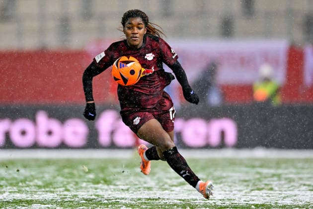 Delics Boboy RB Leipzig, 17 on the ball, Crop, Single image, Action, Action, 25 01 2026, Munich Germany , Soccer, Google Pixel Women Bundesliga, FC Bayern Munich RB Leipzig, DFB DFL REGULATIONS PROHIBIT ANY USE OF PHOTOGRAPHS AS IMAGE SEQUENCES AND OR QUASI VIDEO xslx